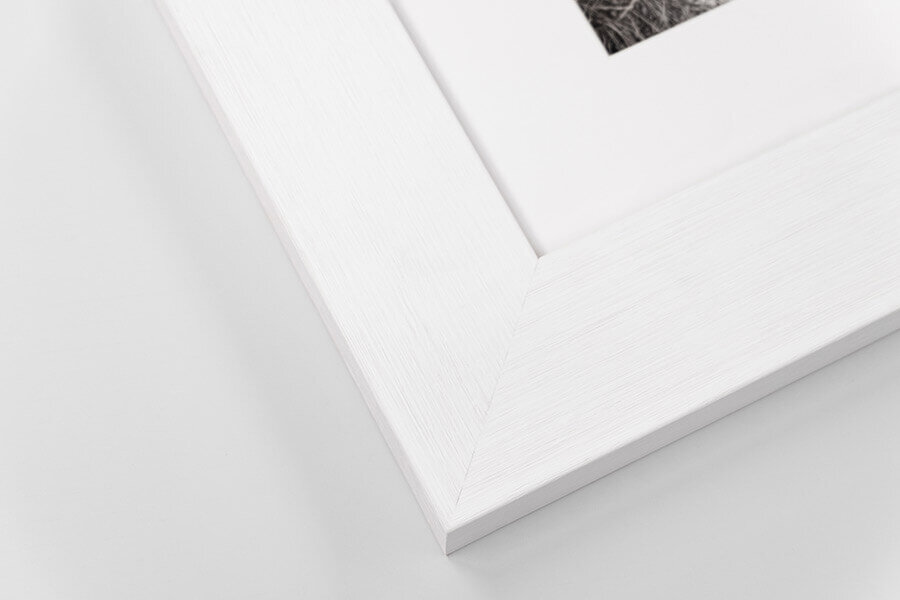 Brushed White Resin Frame - 12x16 Size