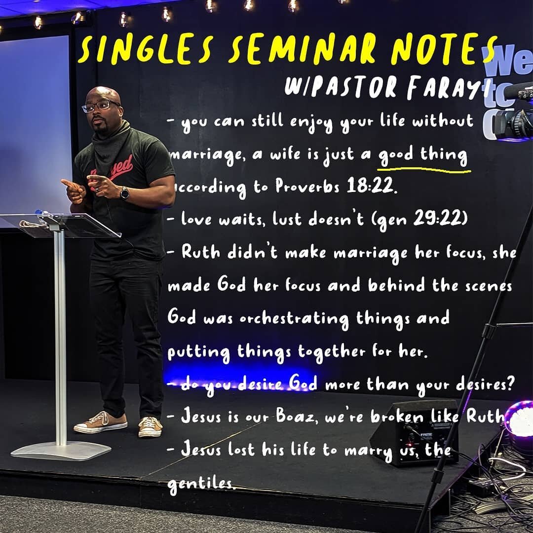 Notes from our singles seminar last Saturday with Pastor Farayi from @sydenhamcc in case you missed it! Make sure to save this post for later🙌