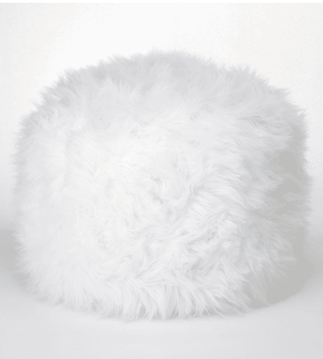 White Faux Fur Pouf