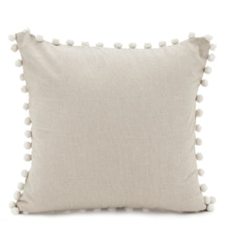 Pompom Fringe Taupe Cover 