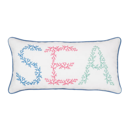 Sea Embroidered Pillow