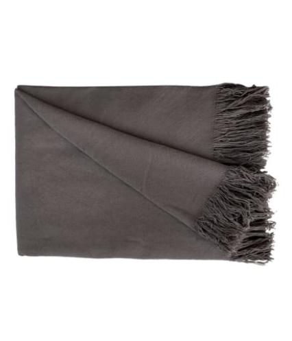 Cygnet Charcoal Throw Jute Cotton