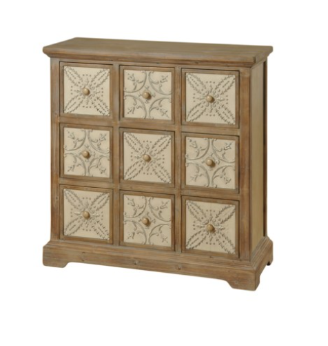 Nine Drawer Apothecary Chest with Metal Fronts