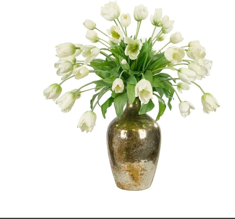 Tulip Cascade in Glass Vase