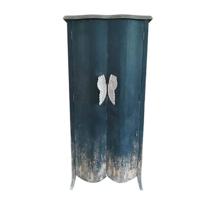 Angel Wing Cabinet in Distressed Blue