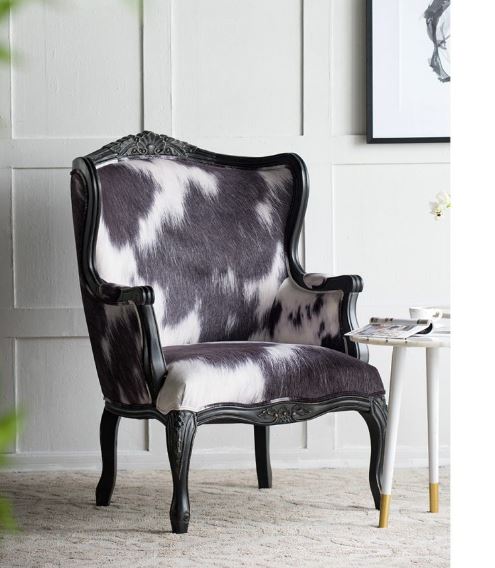 Faux Cowhide Arm Chair
