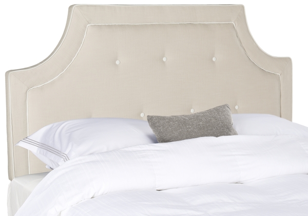 Oyster &amp; White Arched Tufted Headboard