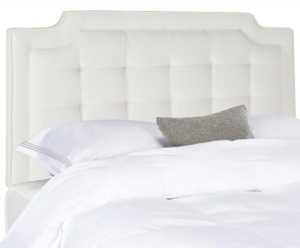 Sapphire White Tufted Velvet Headboard
