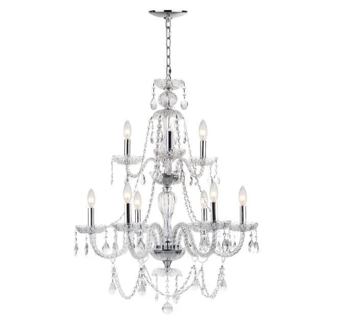 AURA 9 LIGHT 26 INCH DIA ADJUSTABLE BEADED CHANDELIER