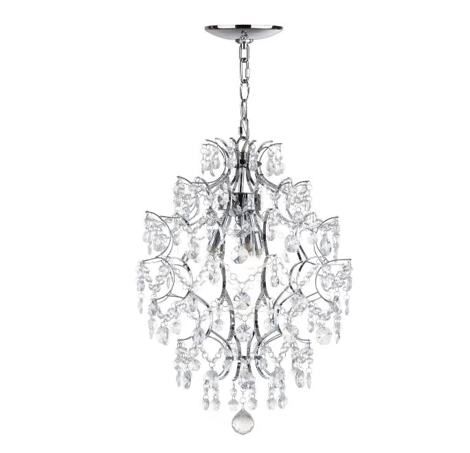 ROCKET CHROME BEADED 15.5 INCH DIA ADJUSTABLE PENDANT