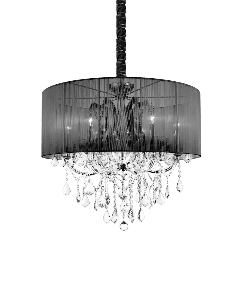 6 Light Up Chandelier with Chrome finish 