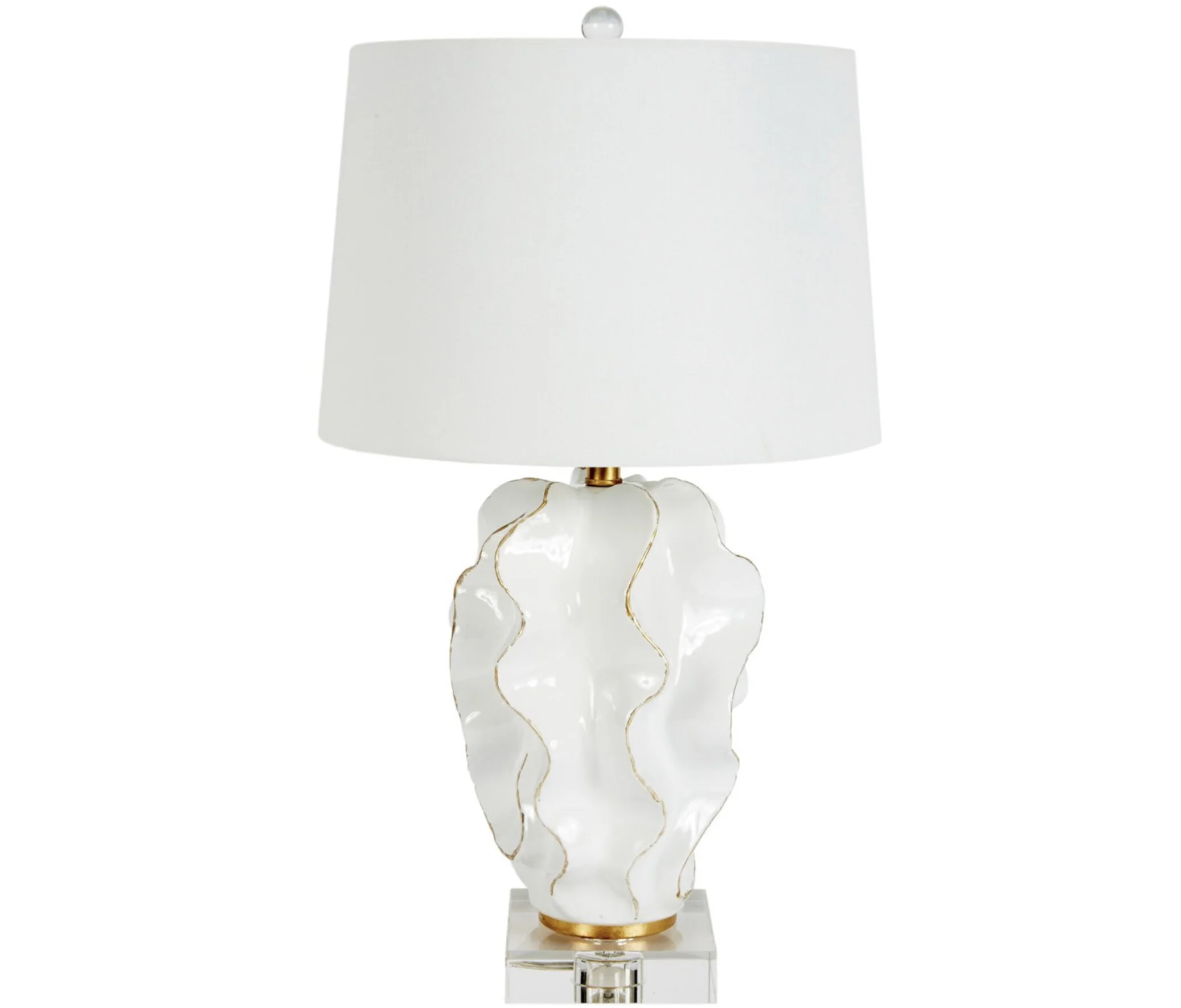 HANNAH WHITE CERAMIC WAVE LAMP