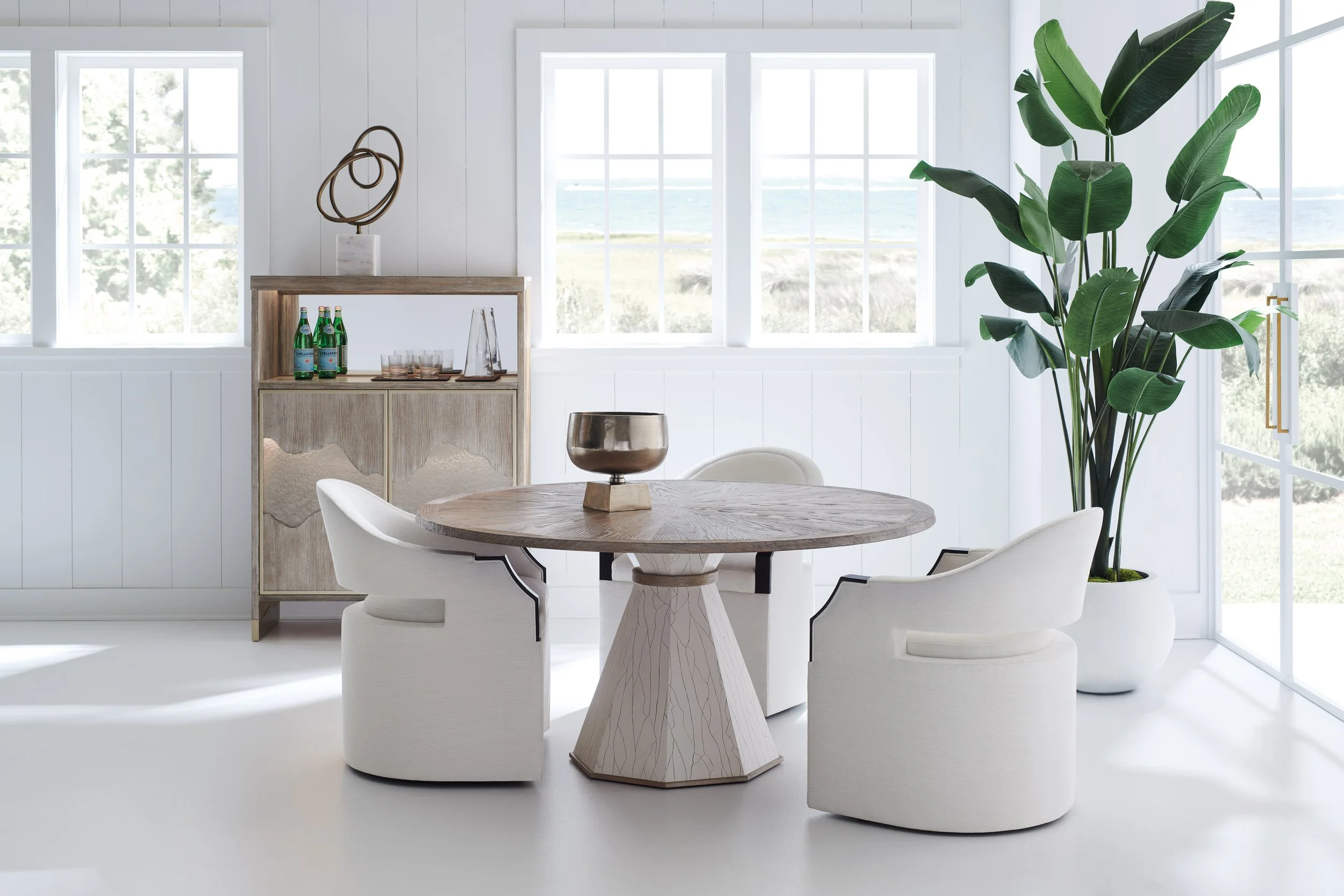 Driftwood & White Crackle Dining Table