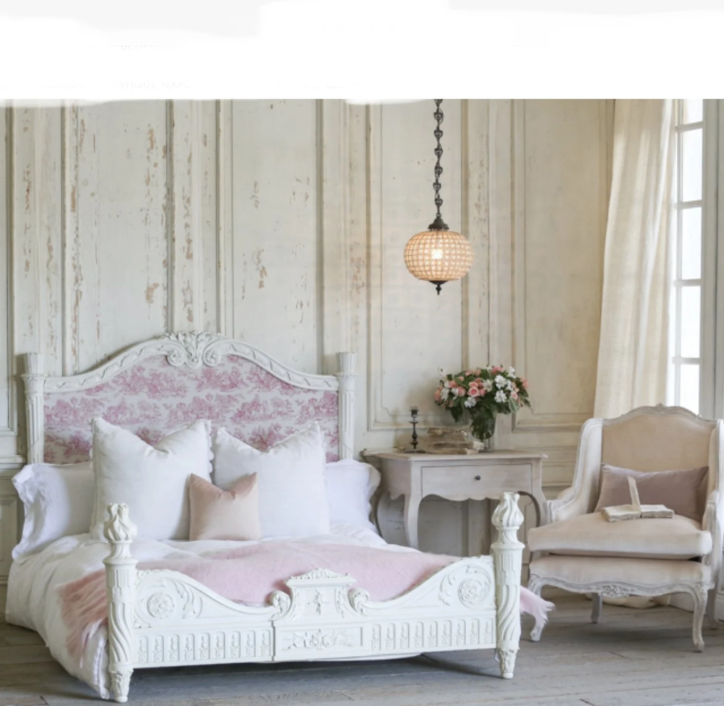 Antique Napoleon III Plaster White Bed Circa 1880