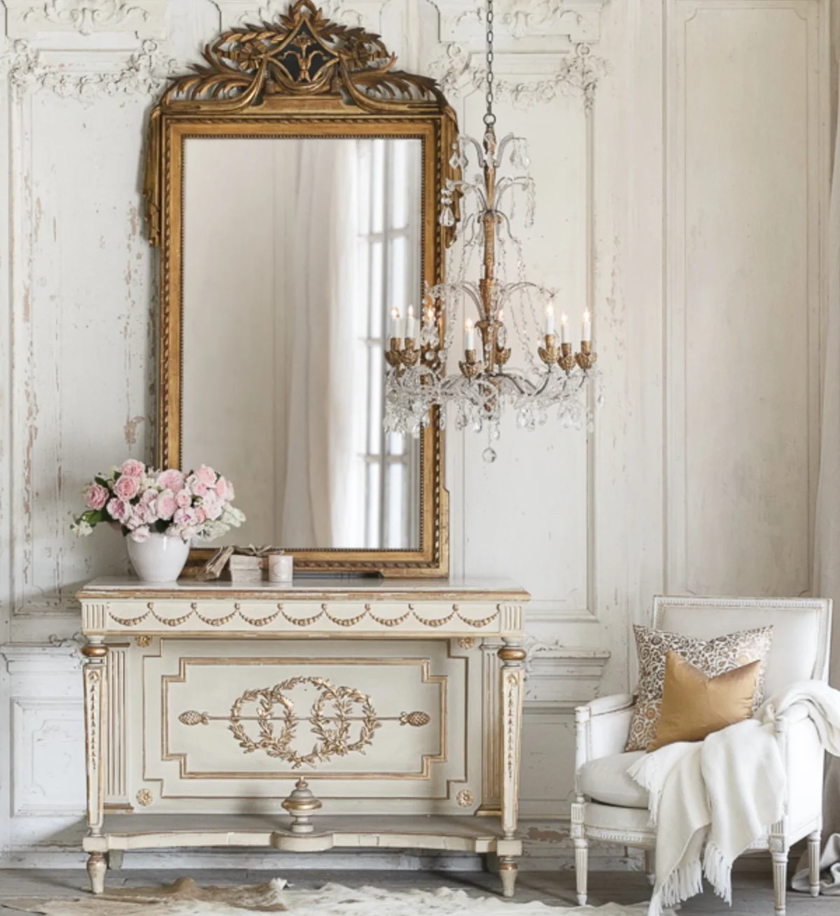 Antique Louis XVI Console w/Marble Top, France Circa 1700