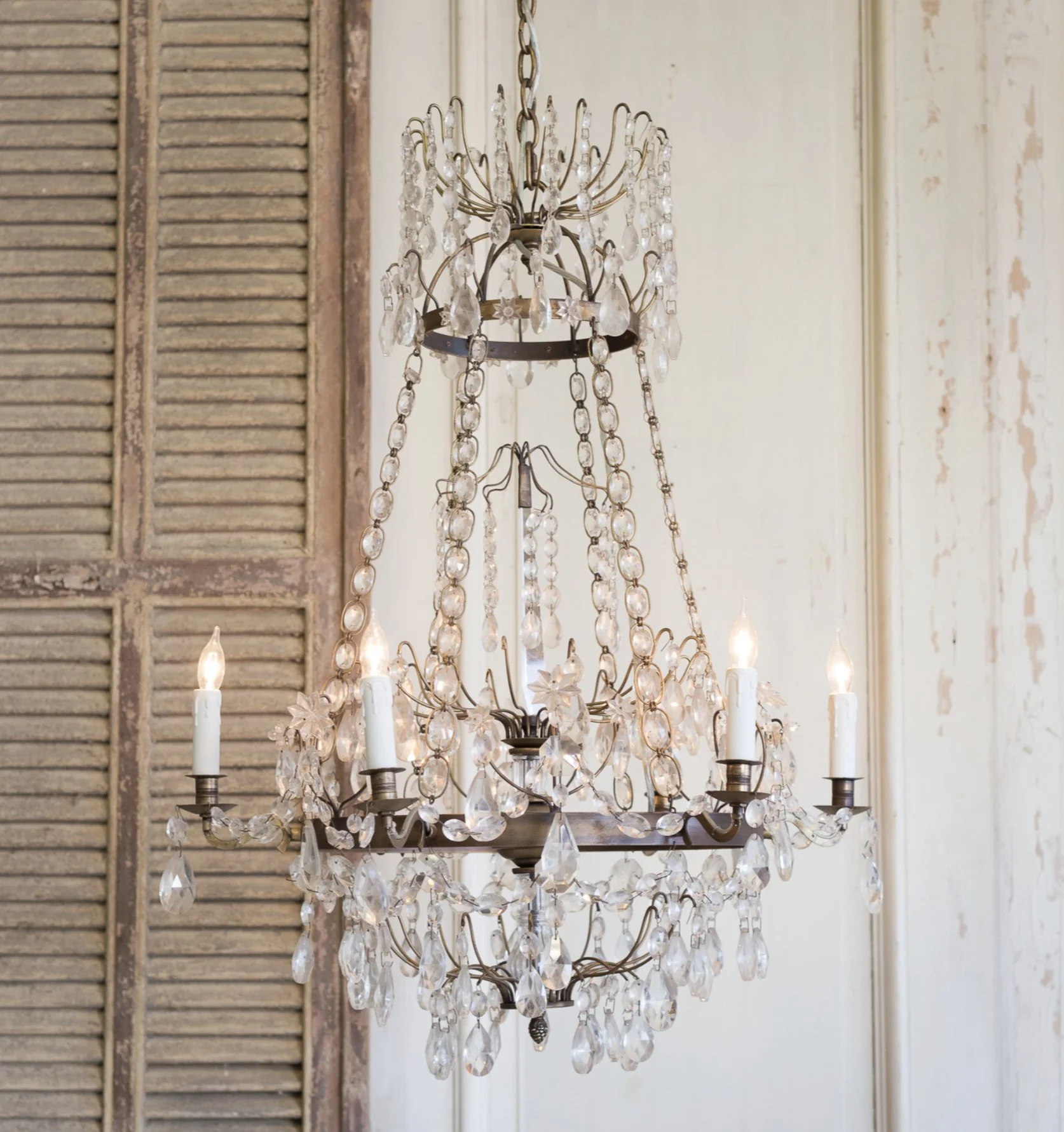 Albertina Chandelier in Burnished Iron