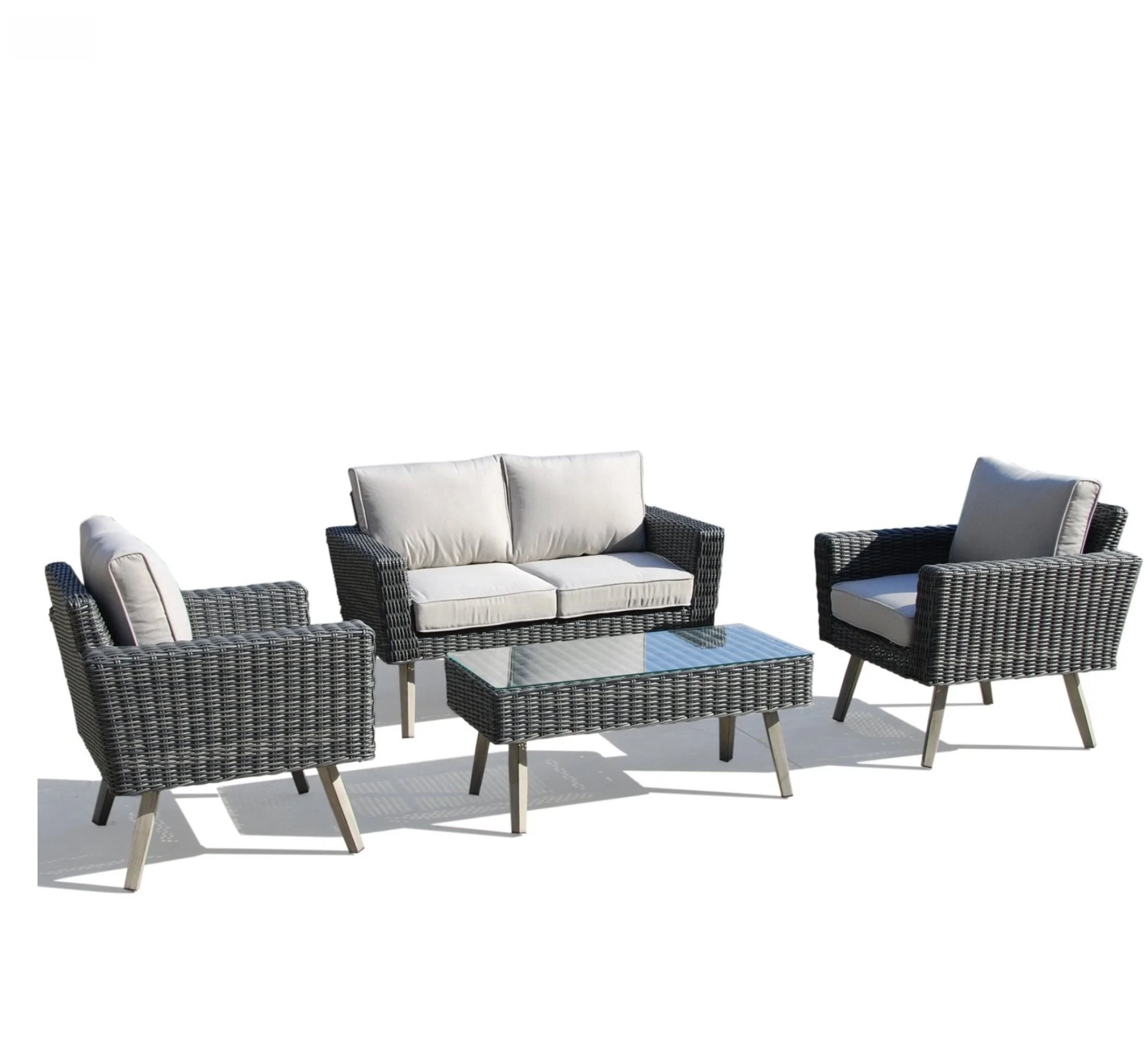 Valentina Wicker Alum Seating Grp w/Sunbrella cushions