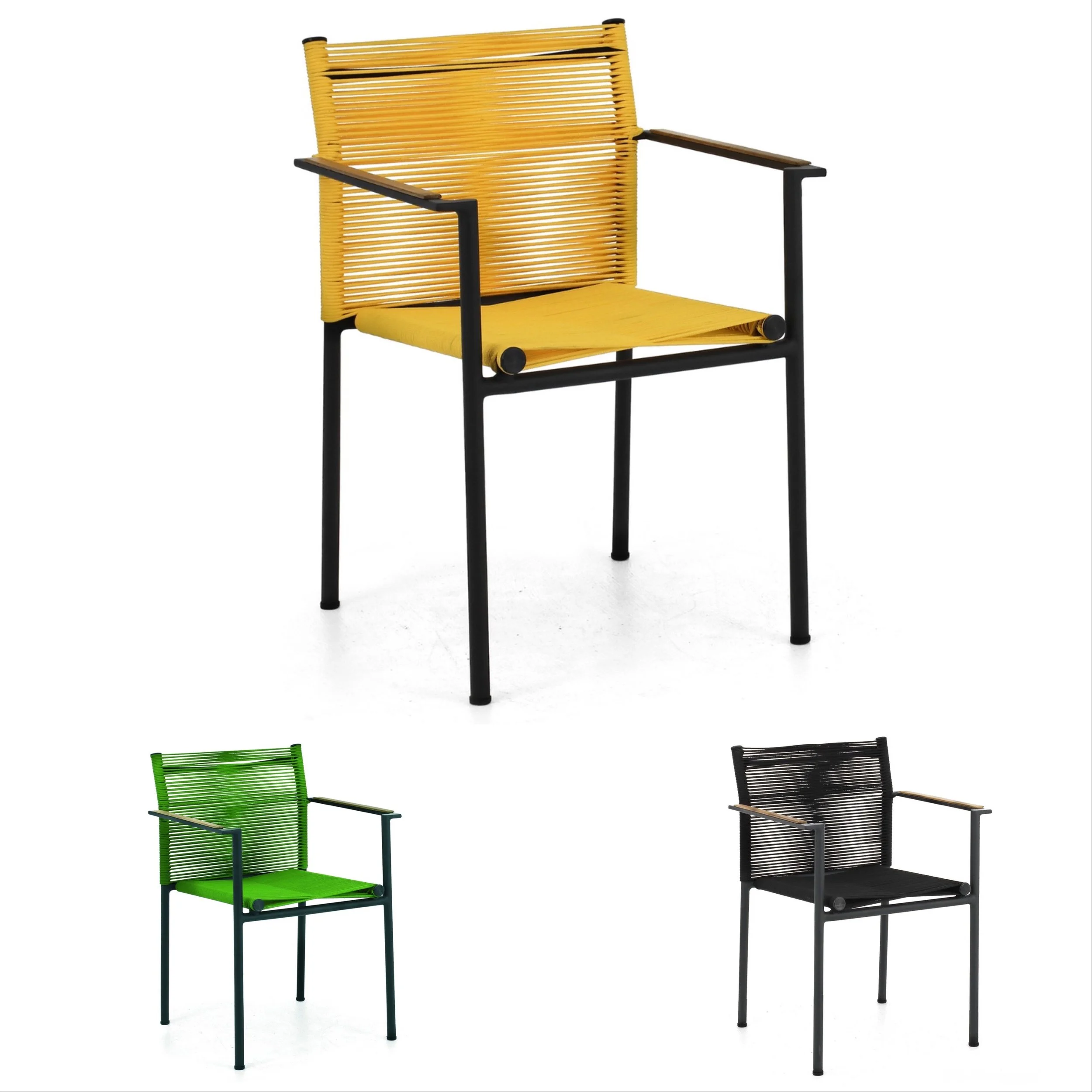 JAKARTA Stackable Dining Arm Chair - Lemon, Lime or Black