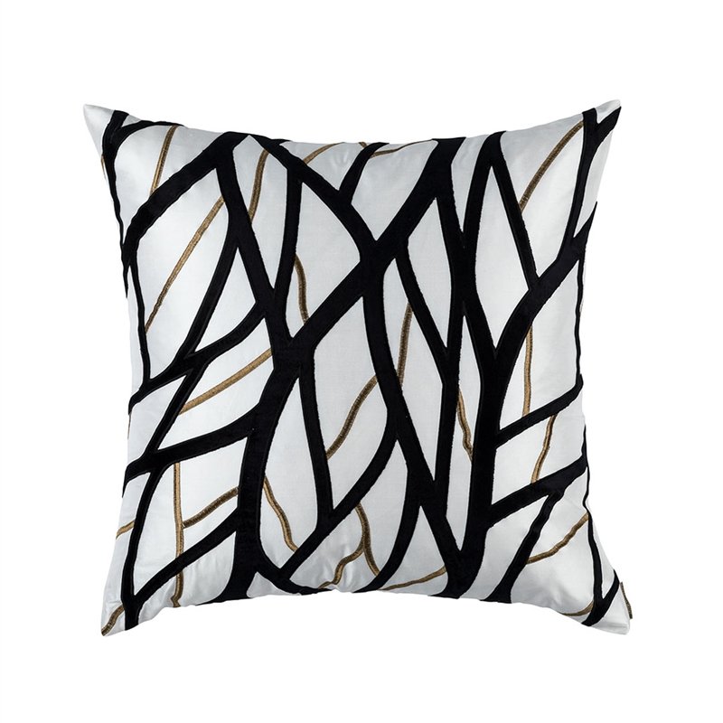 Twig European Pillow Ivory / Gold / Black 28X28 (Insert Included)