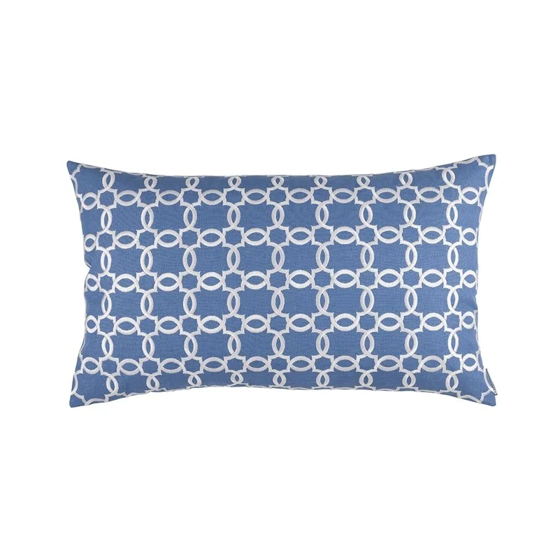 Lynx Lg Rectangle Pillow Azure / White 18x30