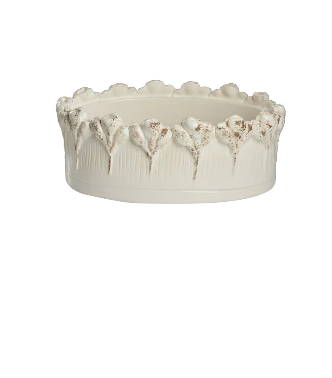 Les Fleur Oval Centerpiece, Ivory, Large