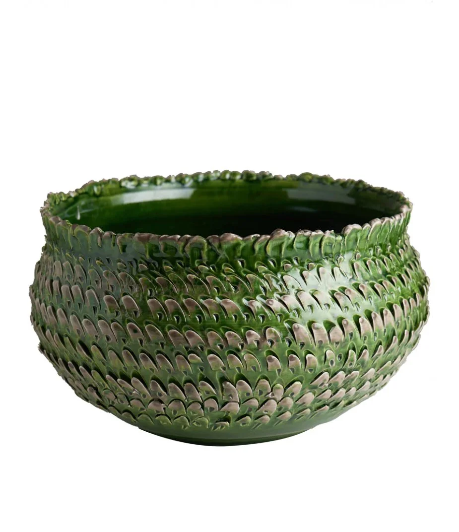 Green/Grey Feathered Bowl