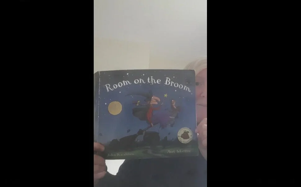 Helen reads Room on the Broom