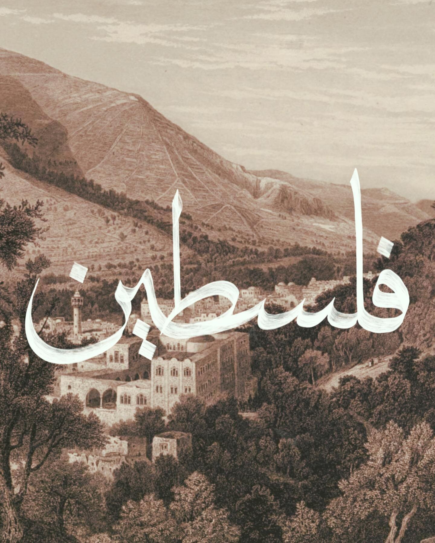 It&rsquo;s PALESTINE. The first backdrop is Nablus specifically ☺️ All images taken from the New York Library digital collection 🇵🇸🇵🇸🇵🇸 

#arabiccallography #calligraphy #art