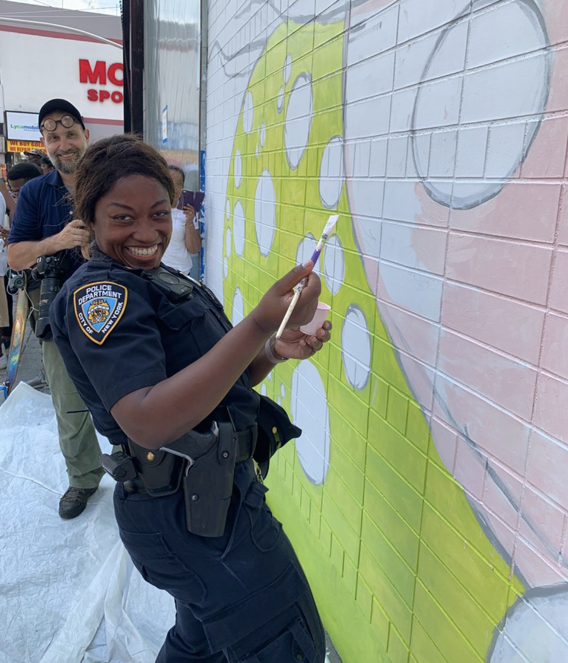 The Tree of Life mural in Jamaica Queens underway, Summer 2019.