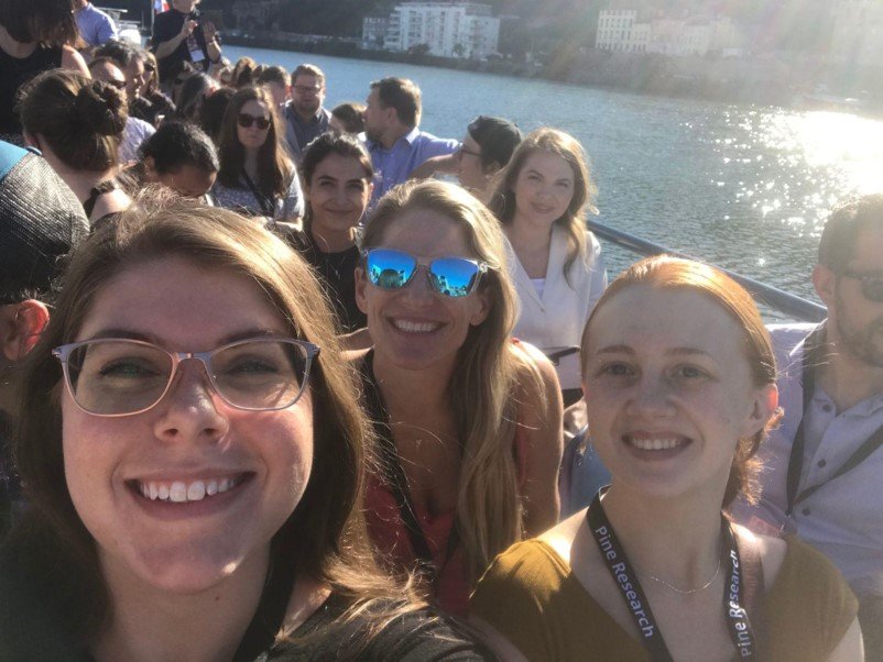Alex Forderhase, Leslie Sombers, and Laney Kimble on a boat tour in Lyon, France!