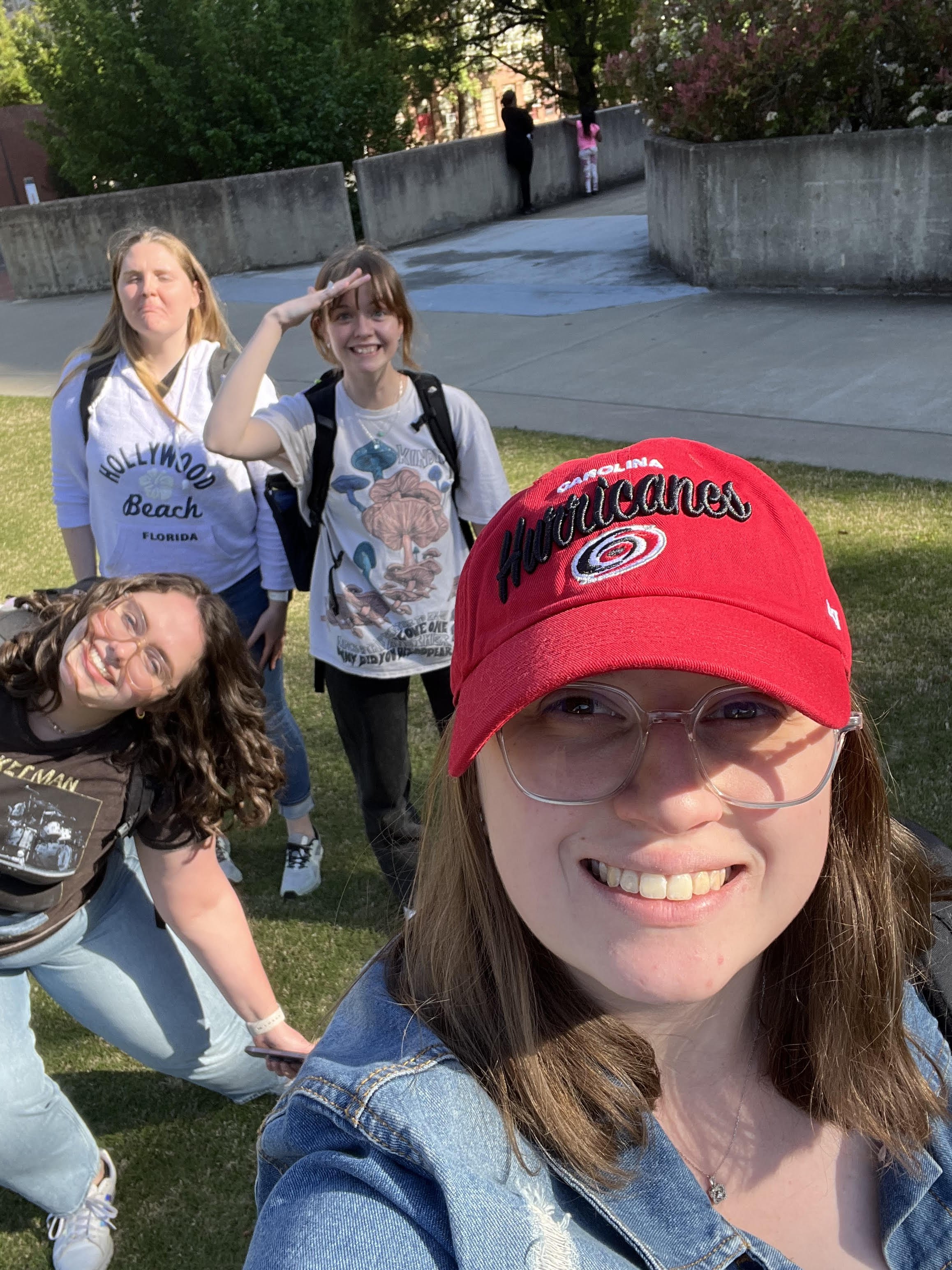 Carolyn, Gracie, Kalynn, and Jenna battle the campus-wide power outage of Spring 2023!