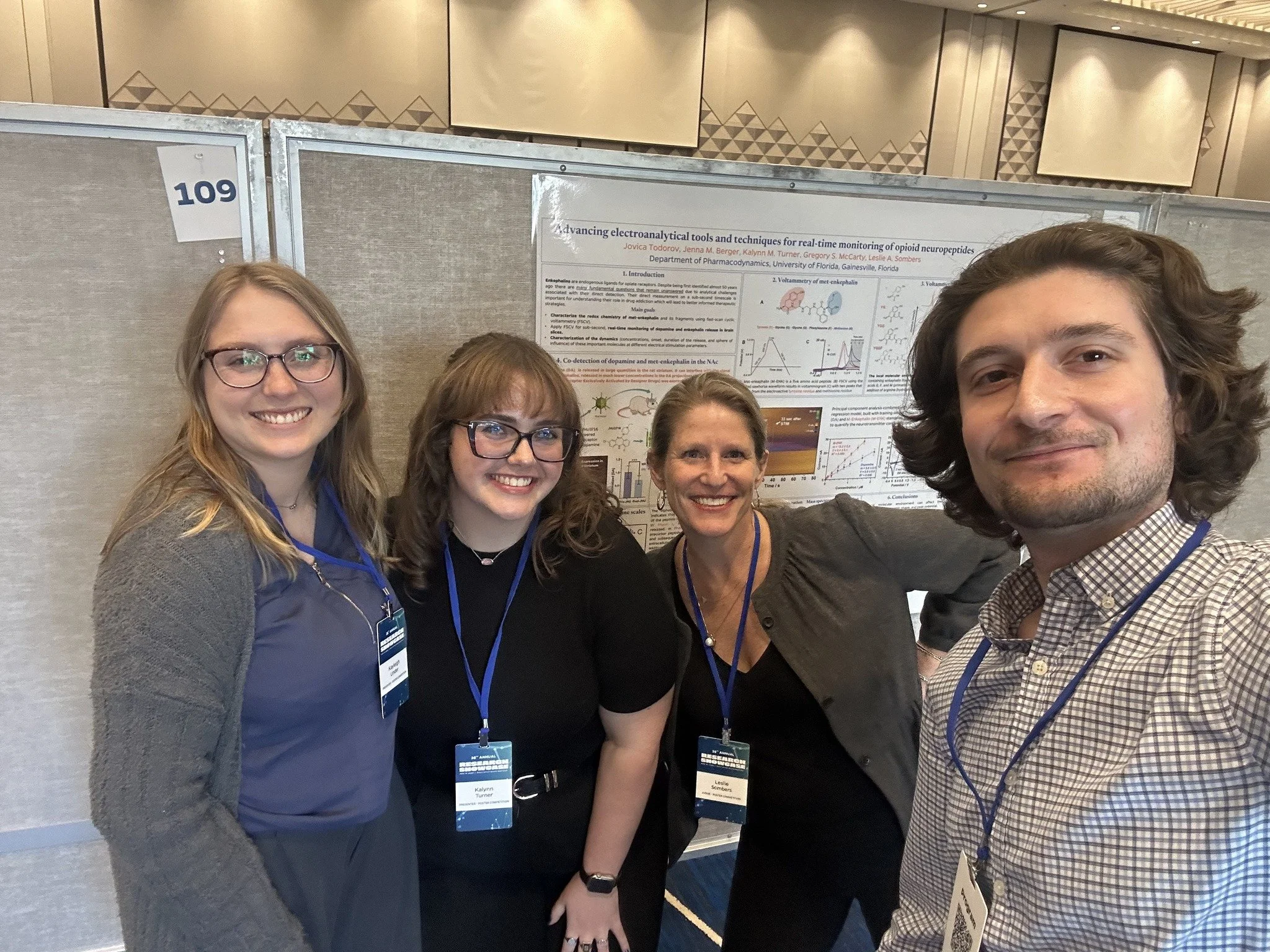 Dr. Sombers and the students at the COP Research Showcase