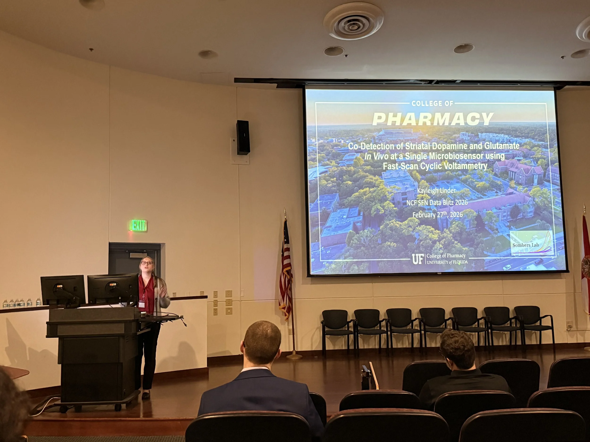 Kayleigh giving an invited Data Blitz presentation at the 2026 NCF SfN Meeting