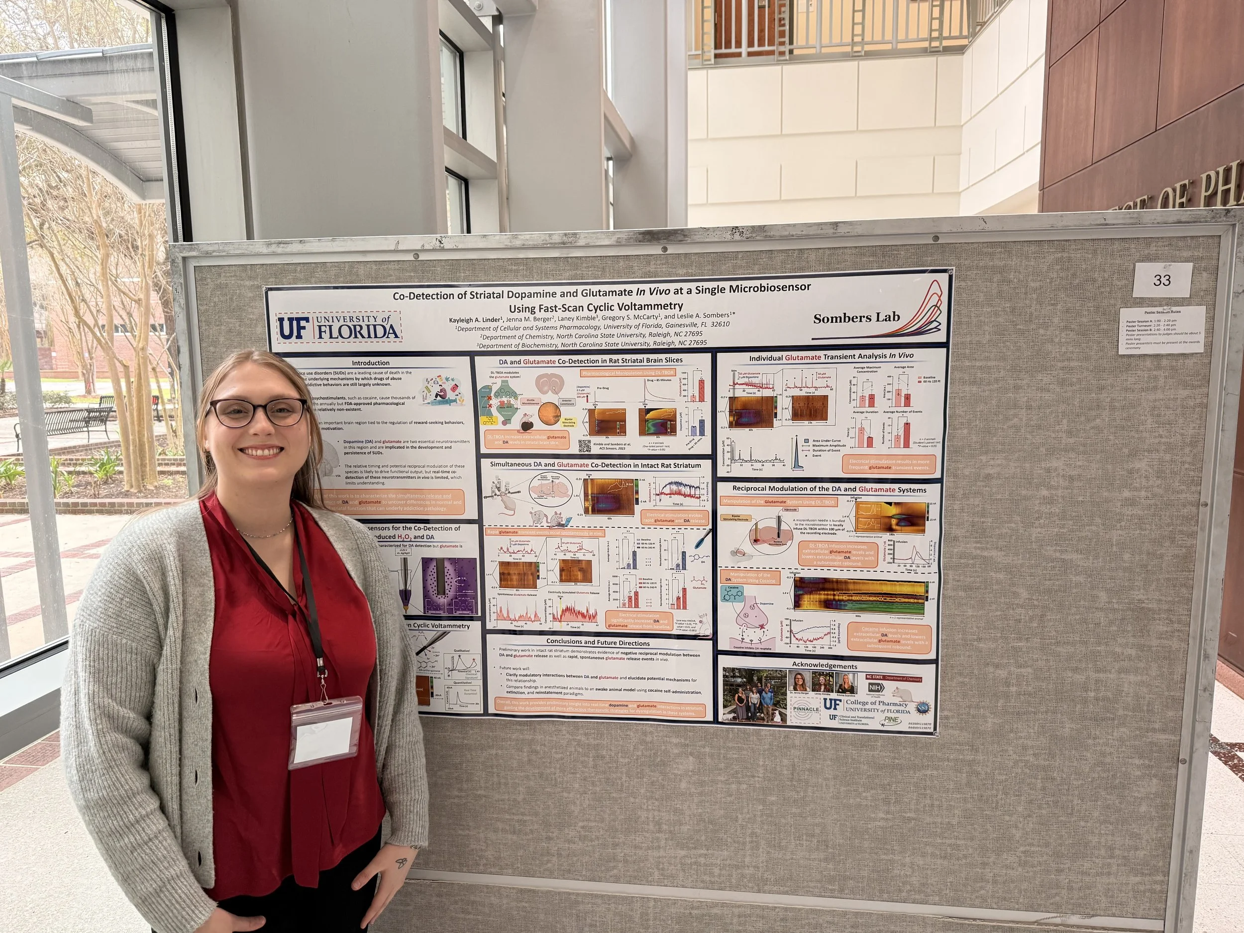 Kayleigh presenting her poster at the 2026 NCF SfN Meeting