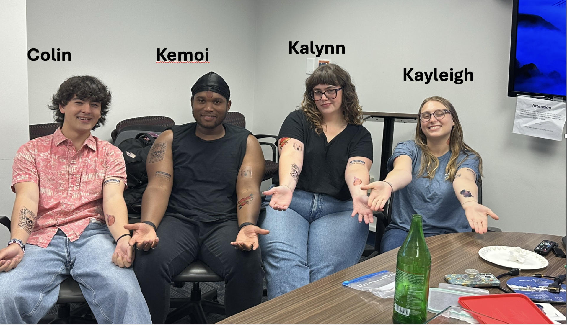 The lab gets tatted for Dr. Sombers' Birthday!