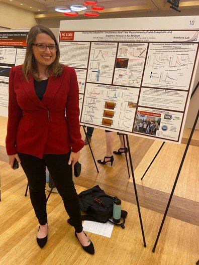 Jenna representing the Sombers Lab at the Graduate Recruitment Weekend 2022!