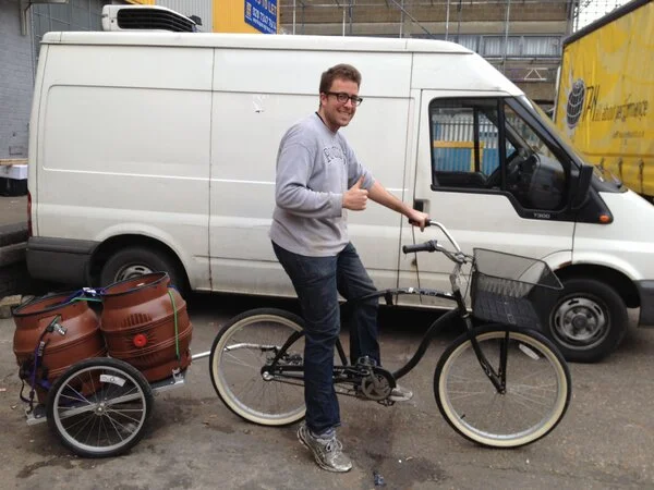 David Brassfield outside the Brüpond brewery in Leyton in 2013