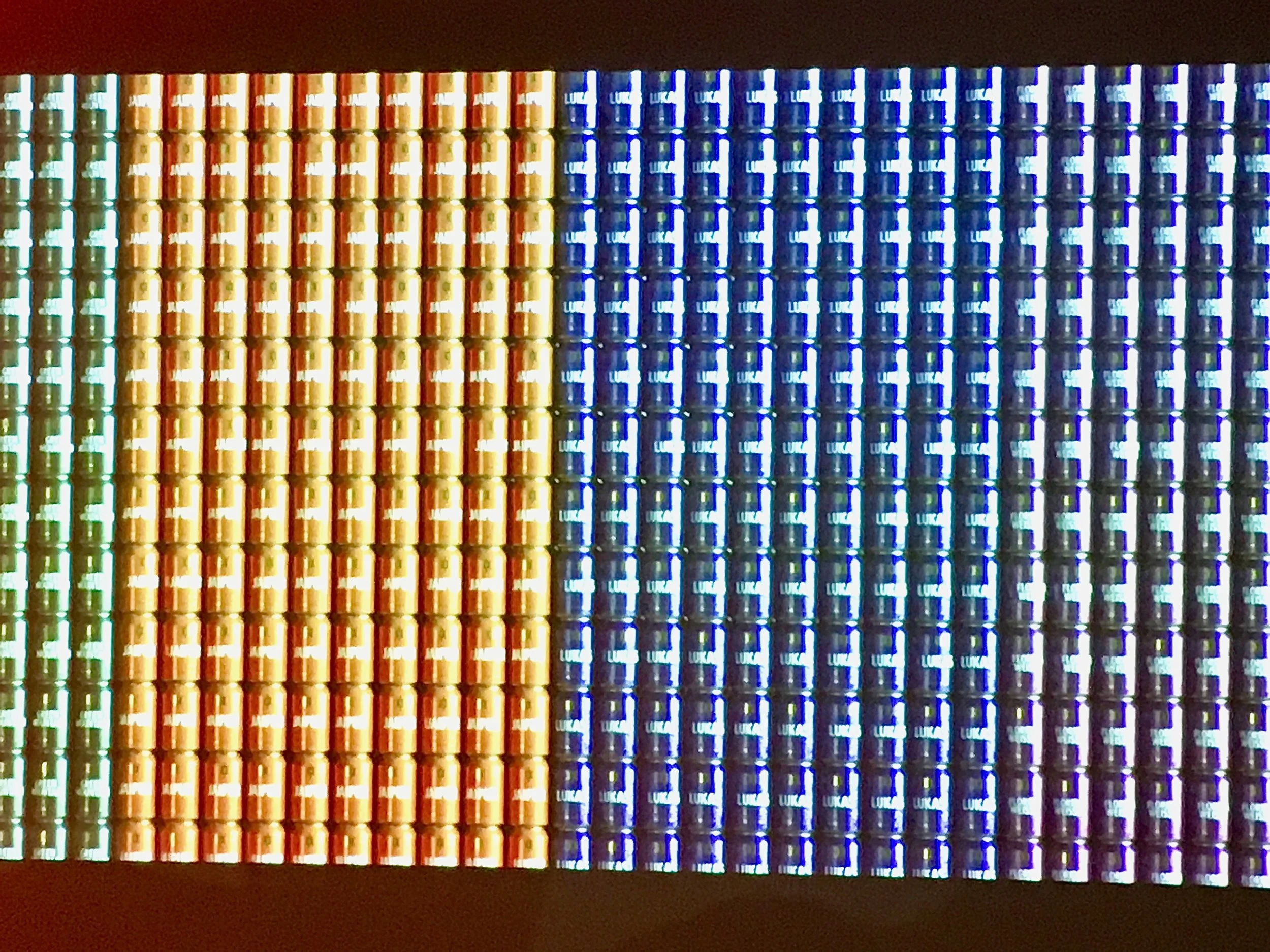 Is it art or a badly-taken photo? Either way, it’s cans