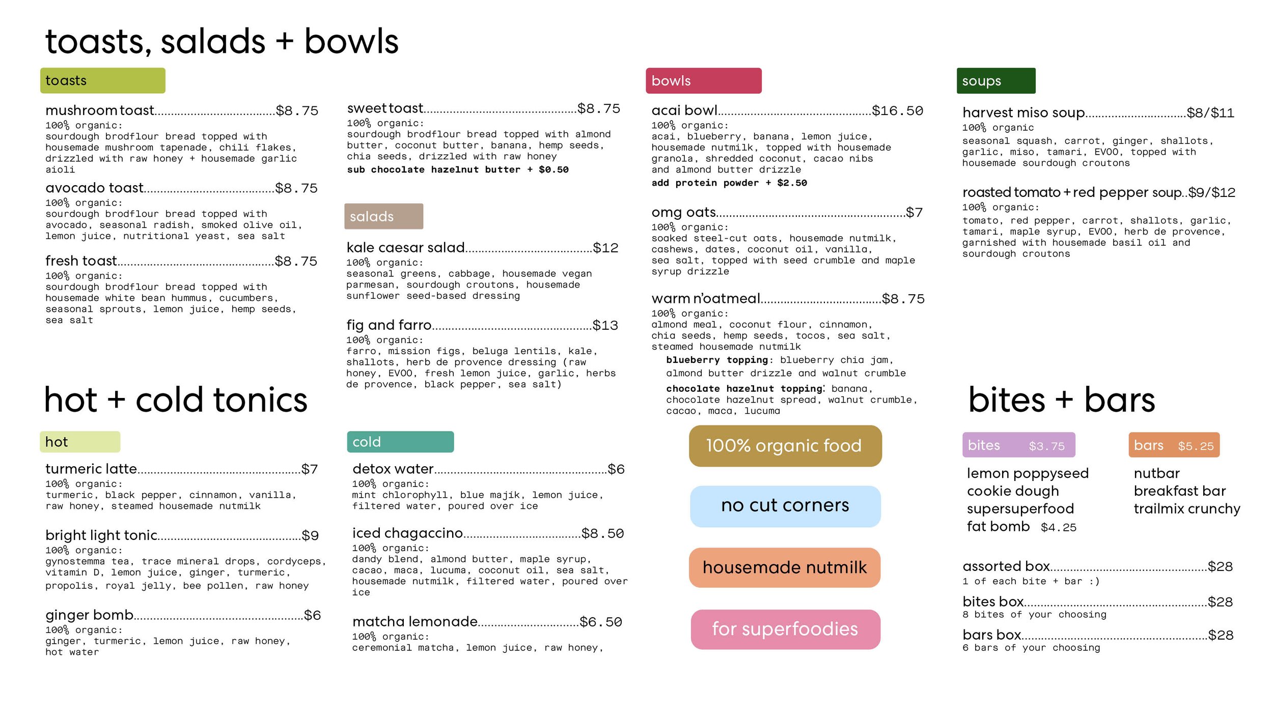 summerhill menu — nutbar