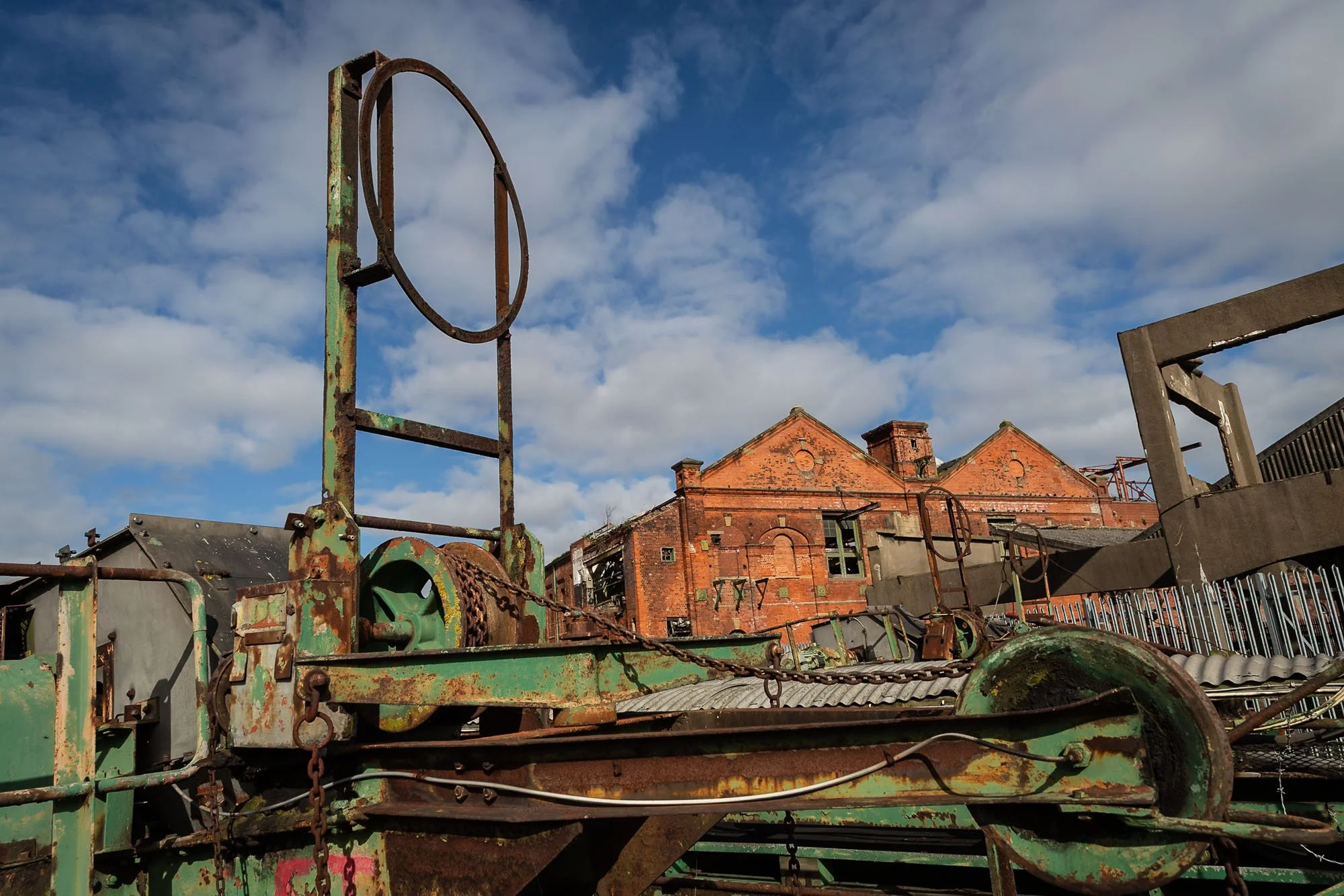 Rusting machinery at the derelict fish processing plant at the fish docks in Grimsby