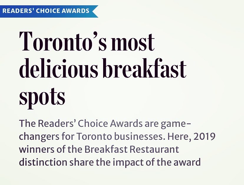 Toronto Star: Toronto&rsquo;s most delicious breakfast spot - Platinum Winner!! ⭐️ #torontostar #etobicokebreakfast #torontobreakfast #etobicokeeats #breakfast #bestoftheday