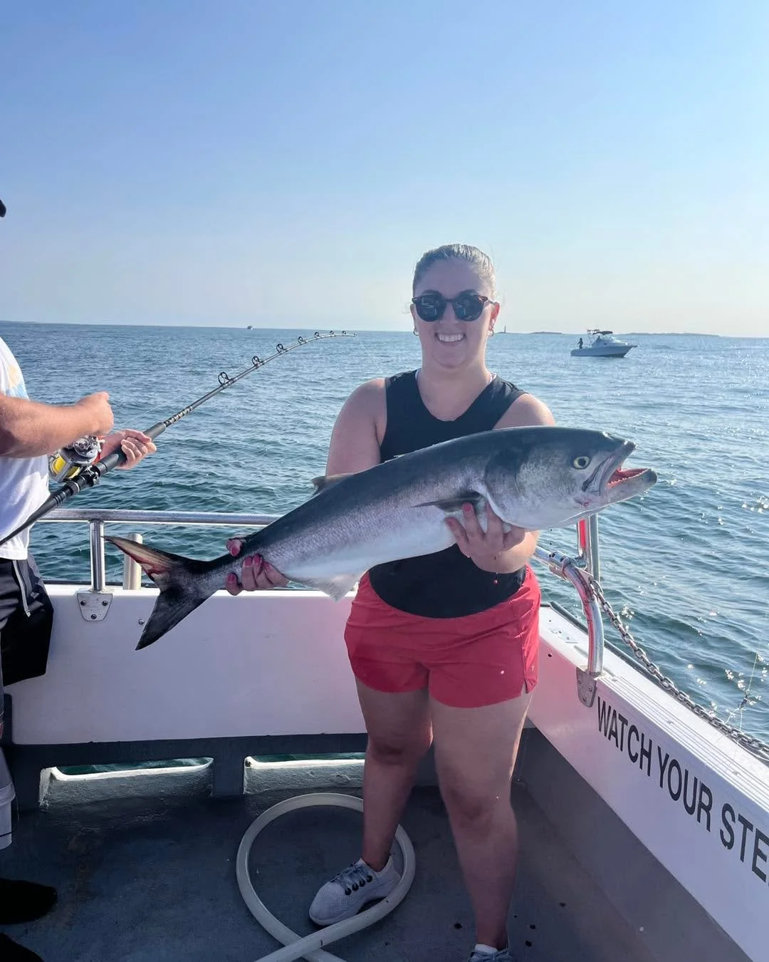 Had a lovely afternoon getting some folks from the great state of Maine on the fish.  Started with some big ole gorilla blues then finished off with some nice seabass and scup!!