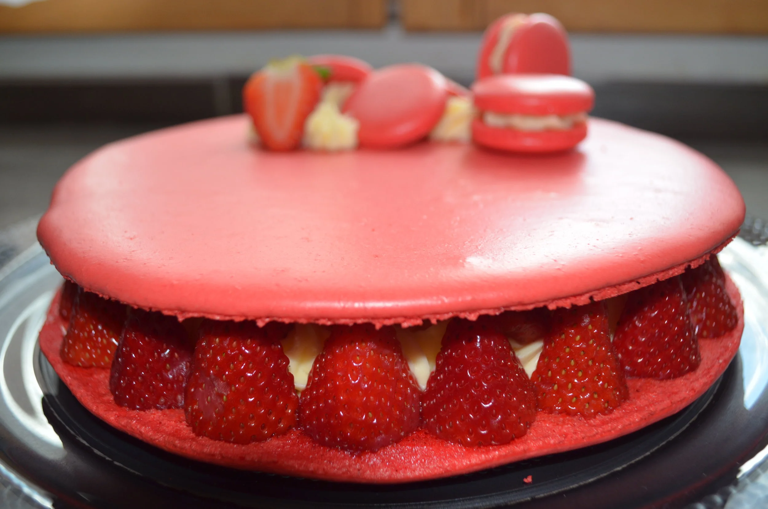 macaron fraise vanille