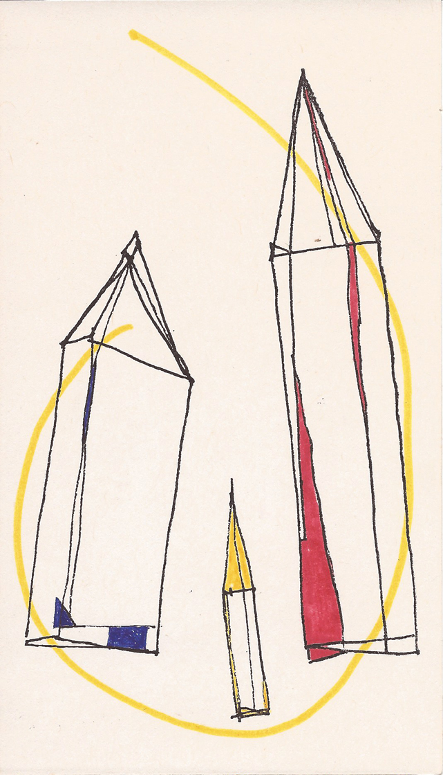 Mathias Goeritz  Siete torres negras en círculo (maqueta) (1974