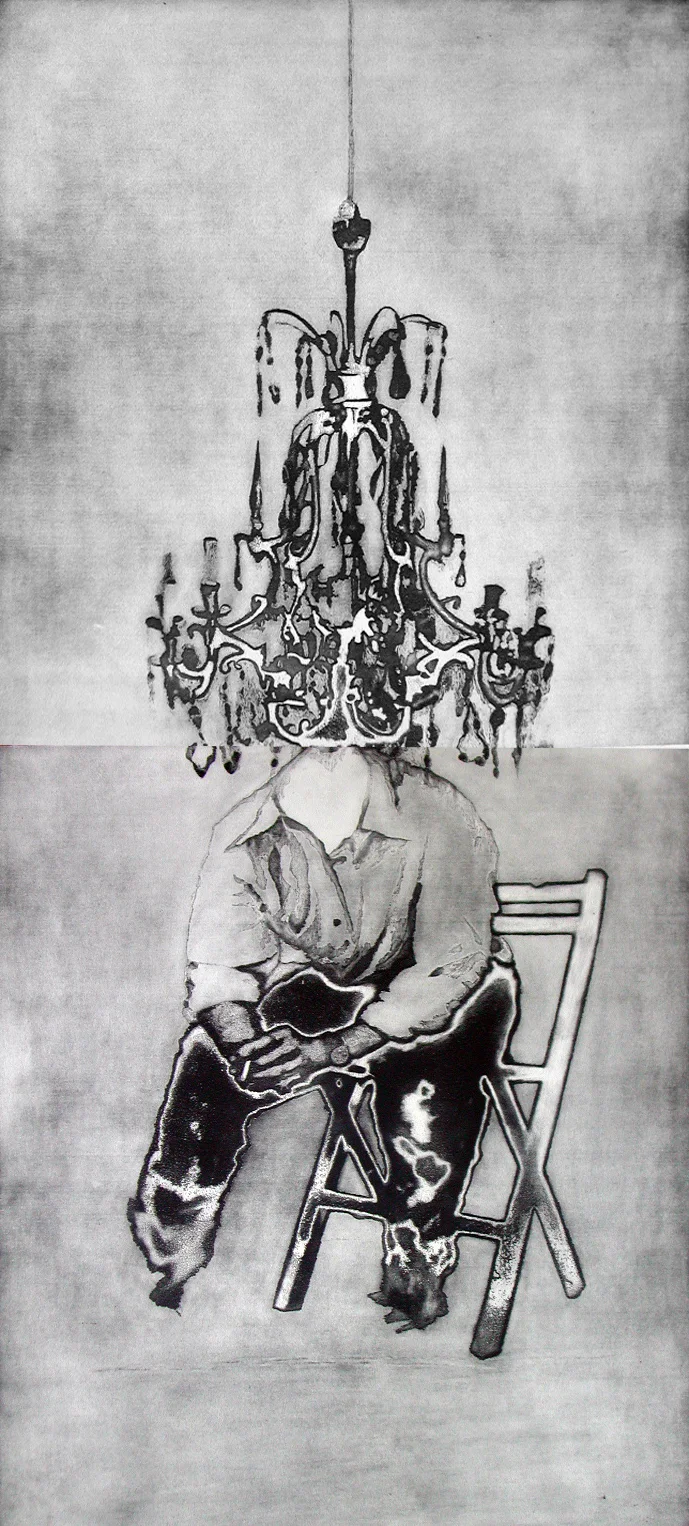 Hombre sentado y lámpara, 2001