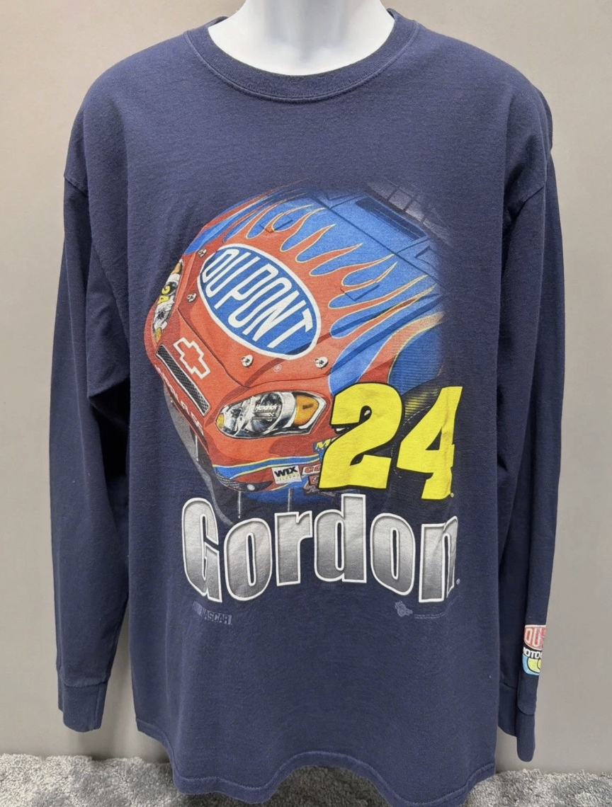 Vintage winners circle jeff gordon shirt mens xl long sleeve 2008 navy