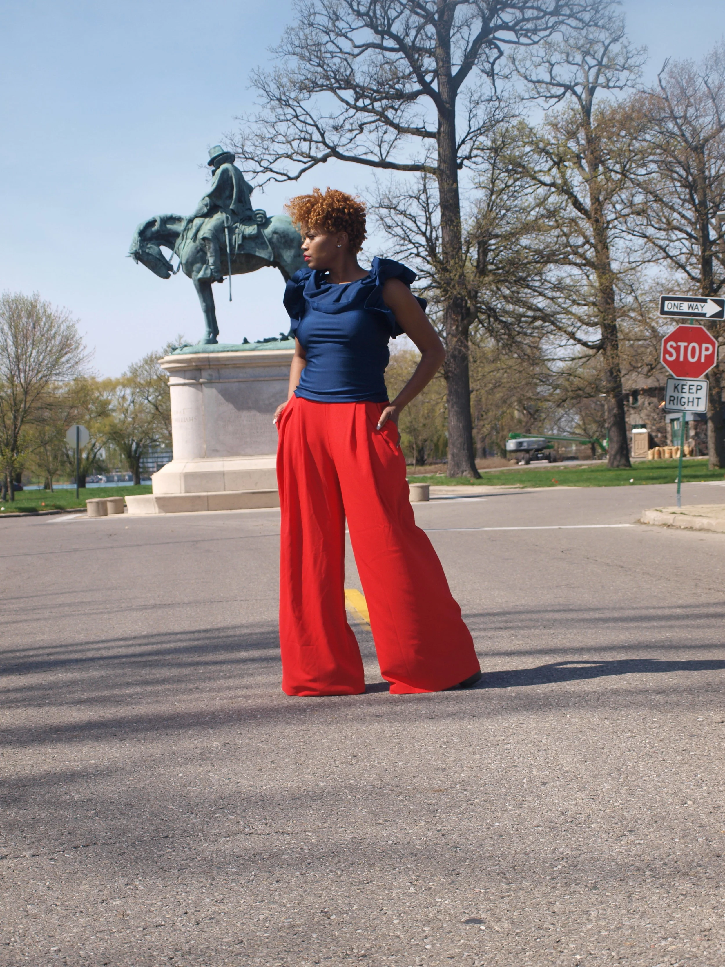 Red Wide Leg Pants