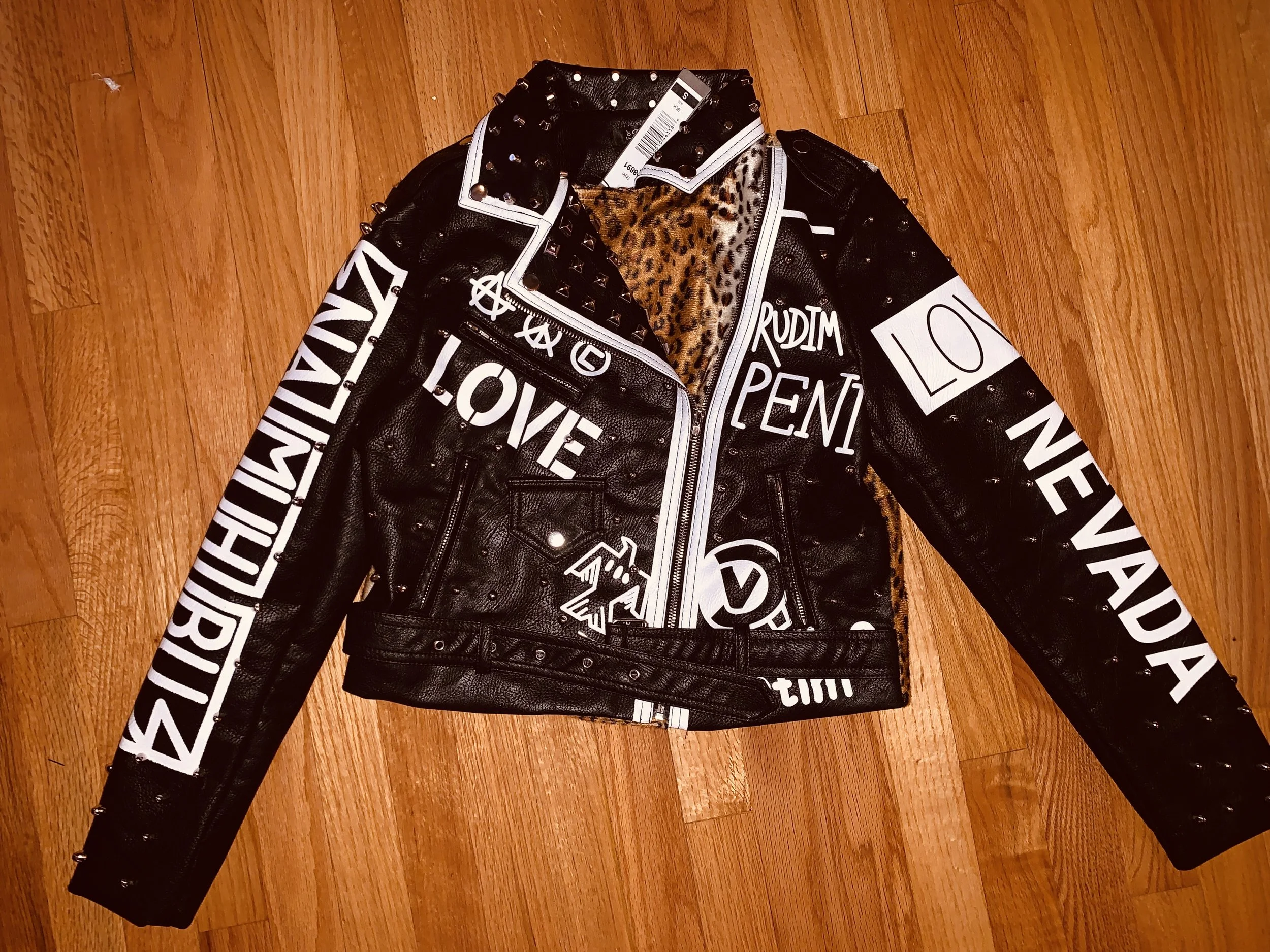  Graffiti Bridge  Faux Leather Jacket