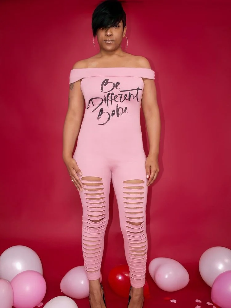 Mauve Graphic Jumpsuit