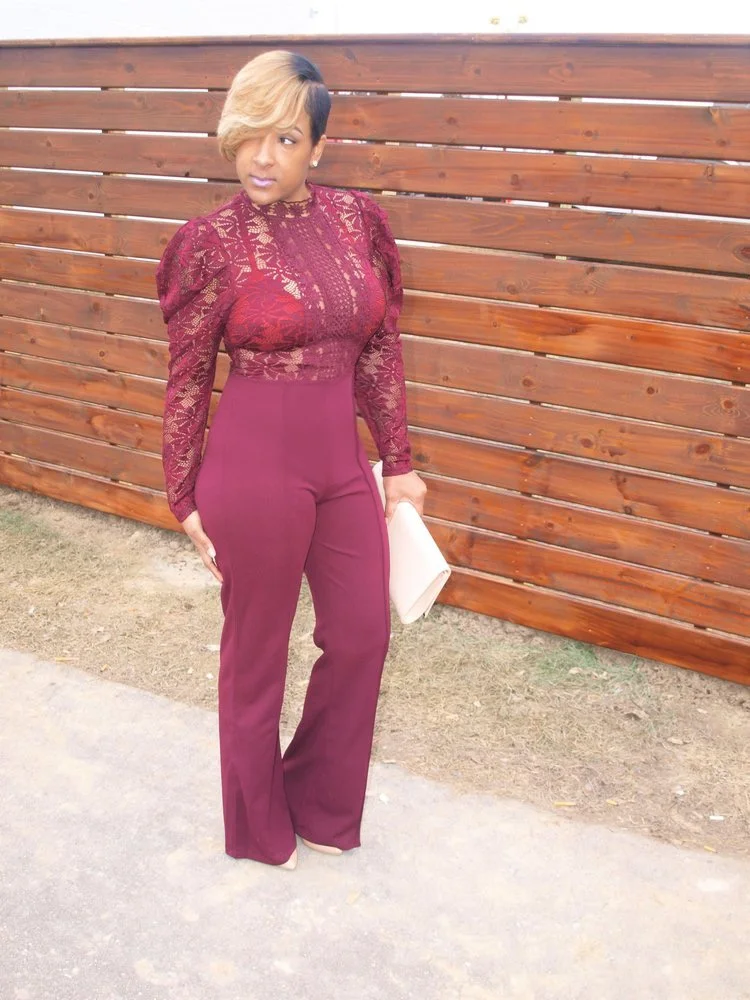 Wine Lace Jumpsuit